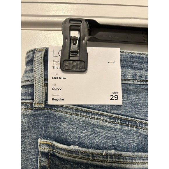 New LOFT Jeans Size 8 Womens Blue Stretch Jeans Ladies Mid Rise Curvy Skinny - Picture 7 of 9